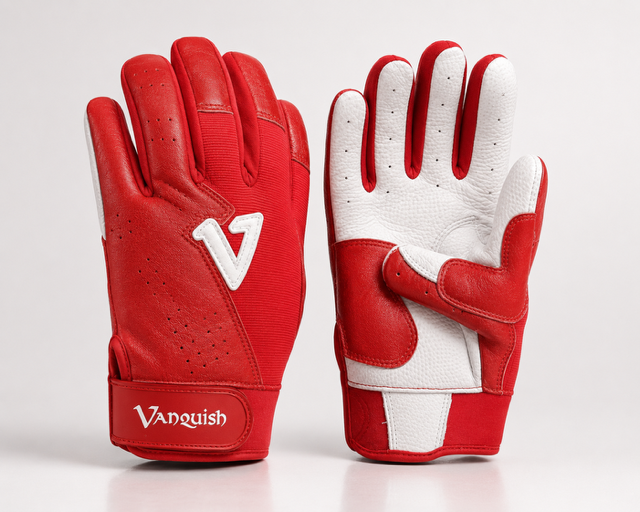 Vanquish Red / White batting gloves
