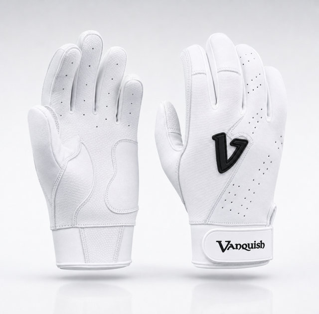 Vanquish White / Black batting gloves