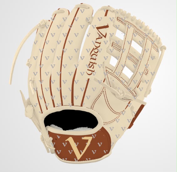 Ivory and saddle custom fielding glove