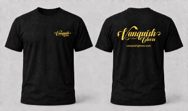 Vanquish Gloves OG shirt with gold logo